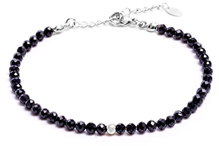 BERGERLIN Naturstein Perlenarmband Damen Herren, Silber/Gold | Naturstein Armband Damen & Herren: Armband Gold/Silber mit echten Heilsteinen – vom deutschen Prüflabor bestätigt.