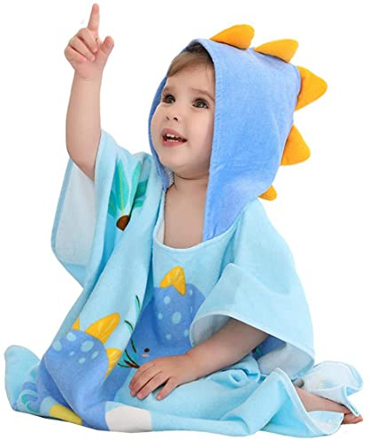 Hilmocho Asciugamano Poncho con Cappuccio per Bambini Telo mare da Bagno con Cappuccio Accappatoio in Morbido Cotone Assorbente per Ragazzi e Ragazze