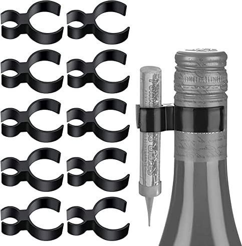 Clip de Champagne Attache Bouteille - Support De Bouteille pour Cierges, 10 PCS pour Mariage et Fête d'Anniversaire