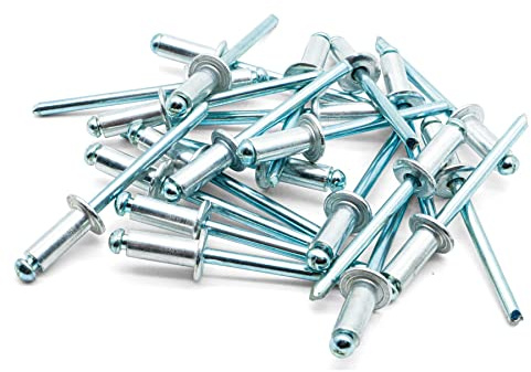 Hippo Hardware (6mm X 10mm) Pop Rivets Dome Head Open End Blind with Aluminium Body and Steel Mandrel (Pack of 20)