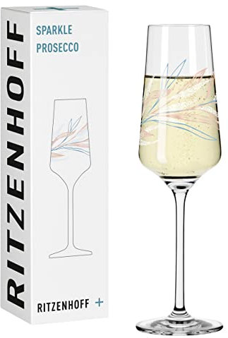 Ritzenhoff 3441003 Verre à Prosecco 200 ml - Série Sparkle Motif n° 9 avec jardin marin, multicolore - Made in Germany