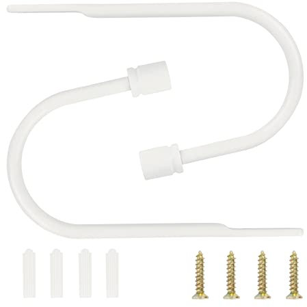 TAIYOU 2 Pezzi Fermatende e Raccogli Tenda Ganci per Tende Metallo Ganci a U Fermatenda con Viti per Camera da Letto Soggiorno Ufficio Sala da pranzo Caffè Albergo Bianco Testa Cilindrica