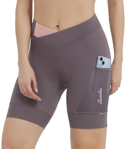 Santic Radlerhose Damen mit Sitzpolster Fahrradhose kurz Sporthose Radlershorts Damen