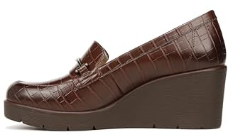 Naturalizer Soul Womens Achieve Wedge Loafer Dark Brown Croco 9 W