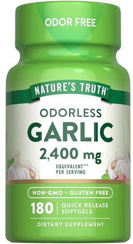 Nature's Truth Odorless Garlic Softgels | 180 Count | Non-GMO & Gluten Free Supplement