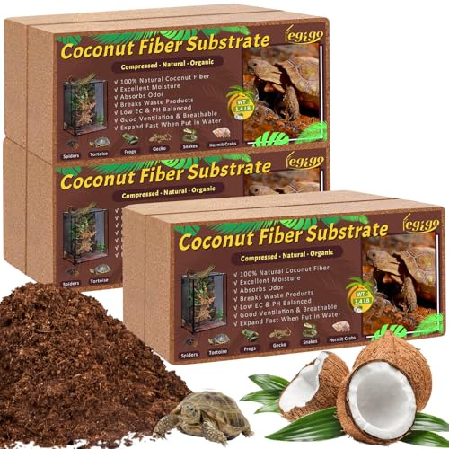 Legigo 6 Pack Coconut Fiber Substrate, Natural Coco Coir Reptile Bedding