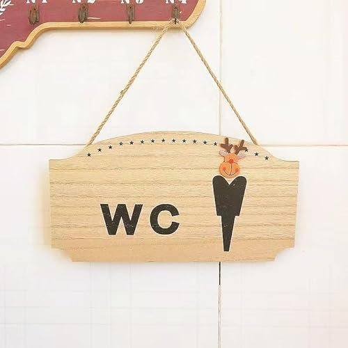 Panneau de Porte de WC de Toilettes, Panneau de Toilette, Plaque de Porte de WC, Plaque de Porte en Bois, Toilettes suspendues, Style méditerranéen sculpté, for plaques de Porte arrière (Color : A,