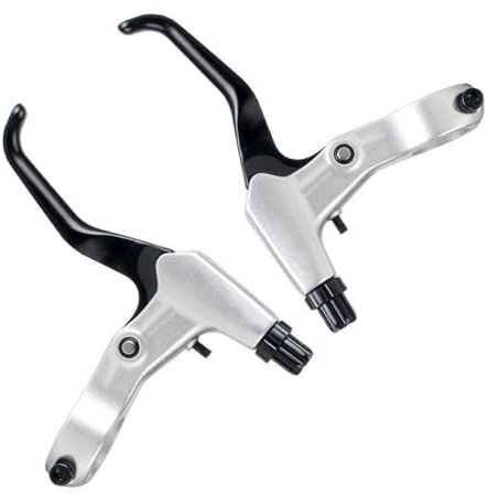 WEEVDRIE 1 Pair Bike Bicycle Brakes,Bicycle Brake Levers,Bike Brake Handle,Aluminum Alloy Brake Lever Lightweight,for Most Bicycle, Road Bike, MTB, BMX, Cycling,4 Colors (Silver)