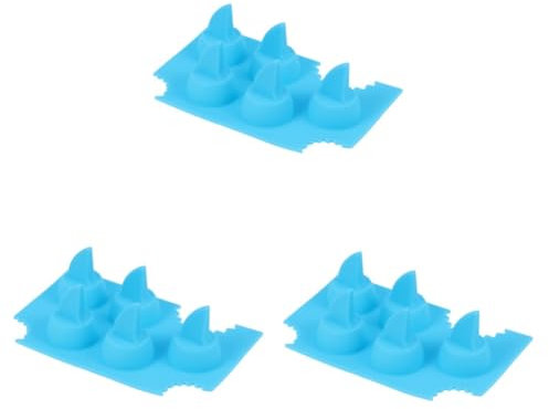 Mikinona 3pcs Silicone Shark Fin Ice Trays Mould Ice Cube Maker for Kitchen Parties Bars
