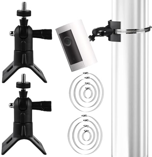 2 Stück Masthalterung Halterung, Universelle Kamera Halterung für Eufy Cam/Arlo/Wyze, Verstellbare Camera Halterung für Innen- und Außenkamera, Masthalterung für Überwachungskamera, Schwarz