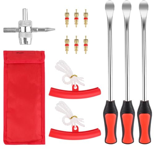 TNEDFOD 13 Pezzi Leva a Cucchiaio in Acciaio Kit Leve Smontagomme Moto, Leva di Montaggio per Pneumatici con Protezione del Cerchione, Leve per Pneumatici per Moto, Bicicletta