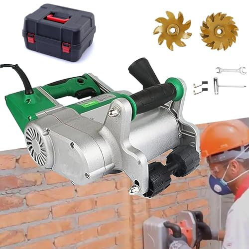 Machine à rainurer les murs électrique, machine à rainurer les murs avec lames de 25 mm + 35 mm, sans opération de poussière, machine de découpe de rainures murales, coupe-briques de sable de ciment,