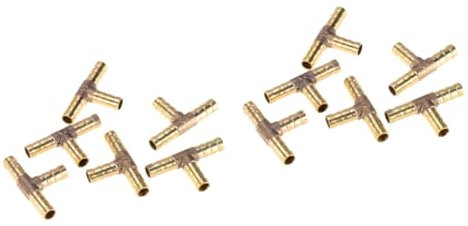 SOLUSTRE 20pcs Shape Pagoda Connector Brass Pex Fitting Water and Air Tube Connector Crimp Ring Clamp Connection