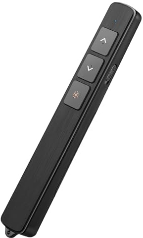 ExcellaElite Presentation Clicker for PowerPoint Remote, Laser Pointer 100M Wireless Presenter Remote Presentation Clickers for Mac Computer Laptop