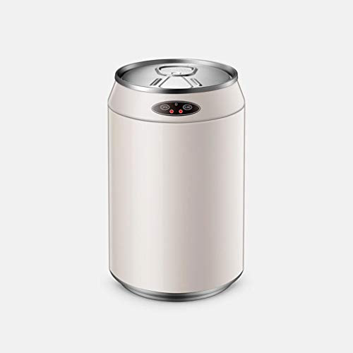 Poubelle Intelligente Automatique à capteur de Mouvement sans Contact avec Couvercle, en Acier Inoxydable, en Forme de canette cylindrique, 6 L, 9 L, 12 L(Une Couleur 12L)