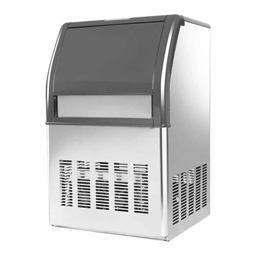 BTOIASYHF Macchina per Il Ghiaccio Commerciale elettrica da banco, 24 Ore 80 kg Completamente Automatica per Bar Domestico, Bevande Fredde, Negozio, cubo