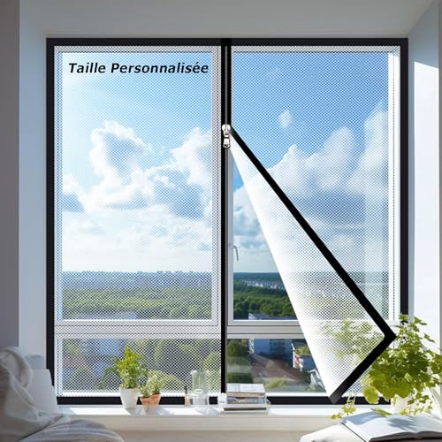 XXIUDEE Protection Fenetre Chat Baie Vitree de Tailles Personnalisées | Lavable Insect Net Moustiquaire, Maille pour Chat avec Auto-adhésive, Garde-fenêtre Cat Gardée, Sans Perçage
