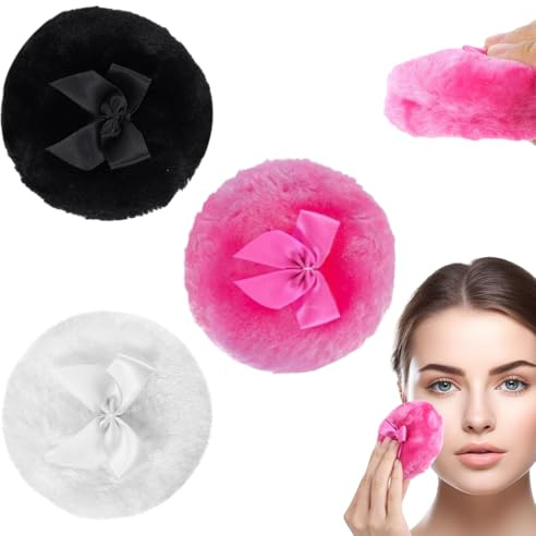 Soplo de Polvo, 6 Piezas,Ultra Suave Lavable Reutilizable, de Maquillaje y Esponjosa Pufff, Sueltos Herramienta De Maquillaje En Seco Y Húmedo, de polvos corporales ideales para el hogar y para viajes
