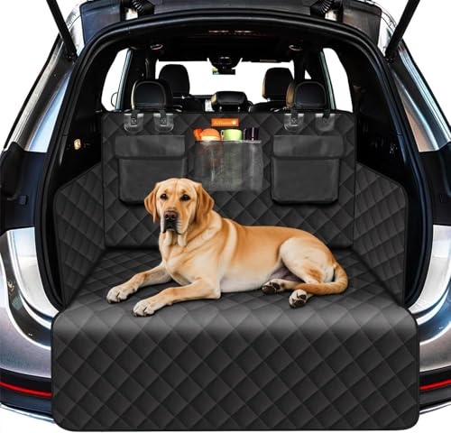 Alfheim Housse de Protection de Coffre de Voiture, Anti-déchirure et Imperméable, Housse de Coffre de Chien Lavable Antidérapante avec Protecteur Latéral Utilisé pour Les Voitures, Camions, SUV
