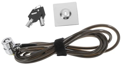 FUNNETOYU Câble Antivol 1,9 m pour Ordinateur Portable en Alliage De Zinc, Serrure à Clé, Sécurité Bureau Et Maison, Antivol Multifonction, Noir