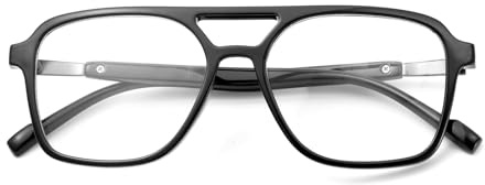 SKYWAY Retro Pilot Blaulichtbrille Damen Herren, Klassische 70er Jahre Vintage Square Blue Light Glasses Blaulichtfilter Brille Computerbrille Brille ohne Sehstärke,Gegen Augenbelastung