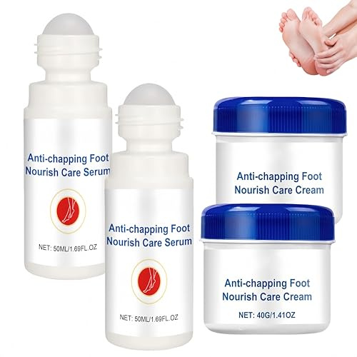 Coffret Baume Nourrissant Réparateur Pieds Anti-Crevasses, Crème Réparatrice Talons Crevassés, Crème Pieds Hydratante et Anti-Crevasses, Adoucit les Talons et Pieds secs et crevassés (2 Sets)