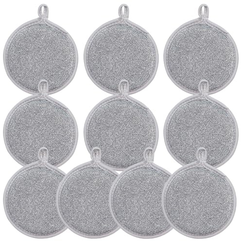 Paquete de 5/10/15 esponjas de alambre plateado de doble cara para lavar platos, trapo para limpiar eficazmente y quitar el polvo de alambre