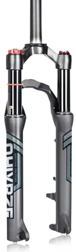 QHIYRZE 20/24'' Horquilla De Suspensión Air para Bicicleta De Montaña Recorrido 100mm Estudiantes Adolescentes Horquilla Delantera MTB 1-1/8 Recta 9x100mm QR Freno De Disco Ligera(20'')