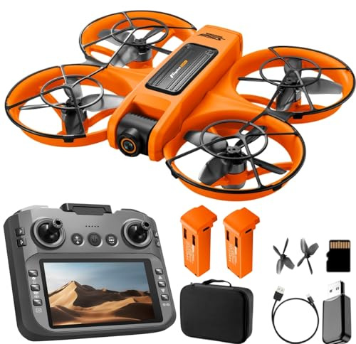 RC Drone with Camera, 4.92in Screen Controller, FPV Quadcopter for Adults