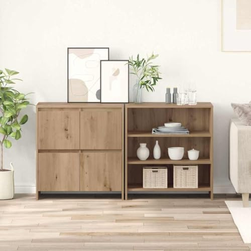 Genérico Tableros Lateral 2 pcs Roble Artisan 70 x 41 x 75 cm,Mobiliario,Armarios y Almacenamiento,Aparadores,Marrón,44.6 KG,3393302