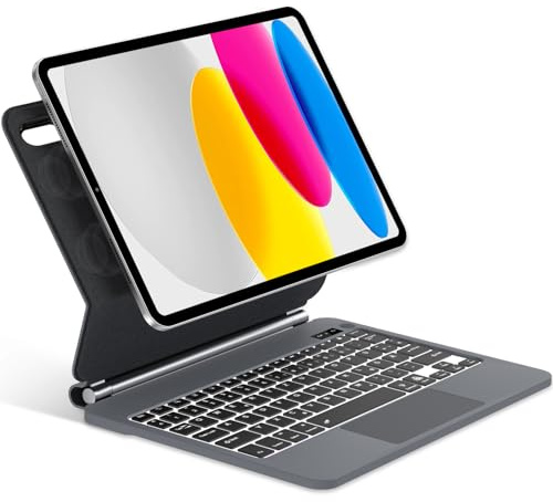 IVEOPPE Magic Keyboard für iPad A16 11. Generation & 10 Gen (2025), Magnetische Freischwebende Design, Präzises Multi-Touch Trackpad Tastatur für ipad 10 10,9 Zoll / A16 11 Zoll