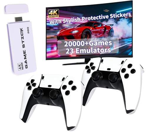 Console De Jeux Rétro Améliorée 2025,Clé De Jeu TV Plug and Play avec Sortie HDMI 4K,Plus De 20 000 Jeux Classiques Et 23 Émulateurs,Incluant Deux Manettes sans Fil for Le Divertissement Familial.
