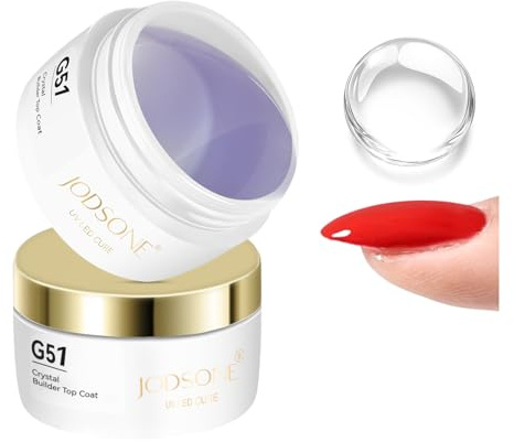 JODSONE Crystal Builder Top Coat Gel – 15 g Ultra Clear Builder Gel & Top Coat zur Nagelverstärkung, glänzendes Finish & modellierende Struktur, kein Abwischen erforderlich