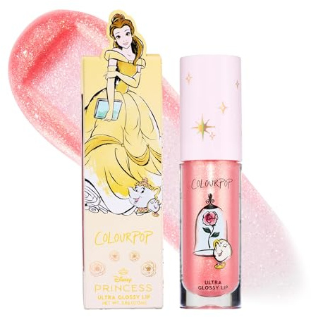 ColourPop x Disney Princess Ultra Glossy Lip Gloss - High-Shine, Non-Sticky & Hydrating Lip Gloss - Infused with Hyaluronic Acid, Kakadu Plum & Cherry - Rosy Pink, Mademoiselle Belle (0.24 Fl oz)