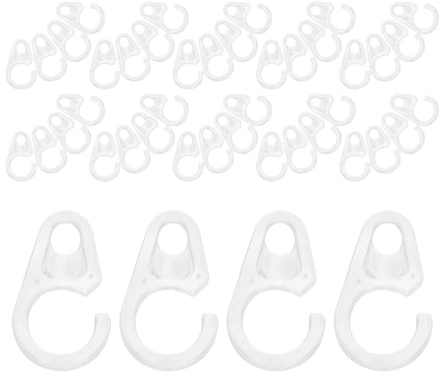 SMASOLO 80 Pezzi Ganci per Tende in Plastica Trasparente da Ganci per Pieghe Pinza per Tende da Doccia Finestra e Porta Clip Facili da Installare per Bastoni