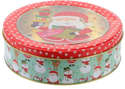 LALADEFIEE Christmas Cookie Tin Box Biscuit Storage Tinplate Box for Festive Treat Biscuit Tin