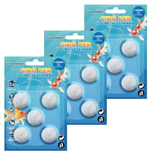 AreaAnimal - Comida Peces Vacaciones, 15pcs Alimento Peces Vacaciones, Pastillas Peces Fin de Semana 3 Dias, Comida Fin de Semana para Peces Ornamentales, Alimentos para Peces Natural
