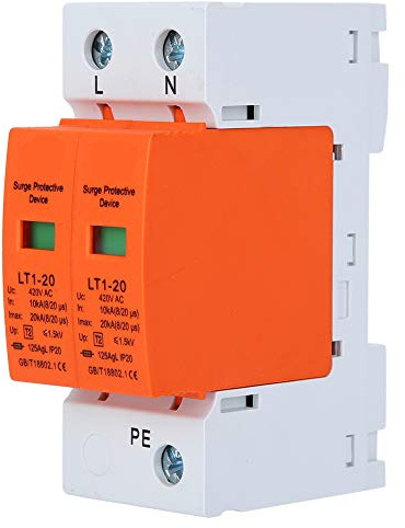 Dispositivo di Protezione Contro le Sovratensioni Modulo Arancione 2P LT120 20ka, Apparecchiature Modulari Anti Fulmine - Installazione su Binario, Protezione Efficace per