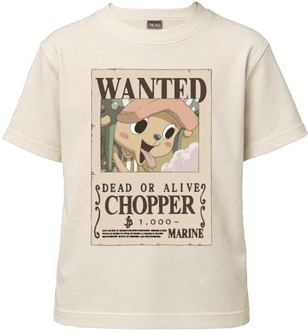 One Piece T Shirt Bambino e Ragazzo Chopper Wanted Poster – Maglietta Ufficiale Anime in Cotone - Ricompensa di 1.000 Milioni Berry - Maglia Idea Regalo Bambini