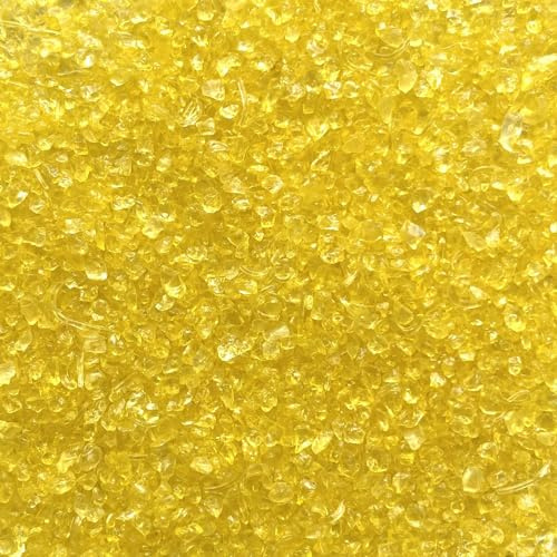GLASNUGGETS 2-4mm. 5 kg. Kleine Glassteine 5000 g in GELB -30