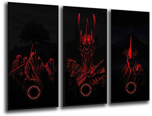 Wandbild - Bild Herr der Ringe, Saurons, 97 x 62 cm, Holzdruck - XXL Format - Kunstdruck, 26013