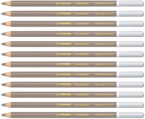 STABILO - Pastellkreidestift - CarbOthello | 12er Pack, warmgrau 4w