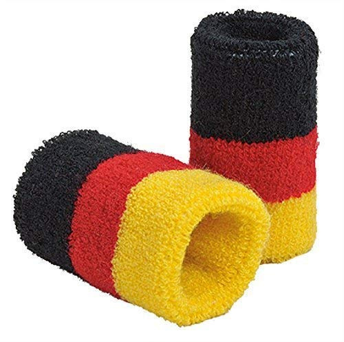Fan-O-Menal Frottee-Pulswärmer Schweißband - Deutschland - 77887 schwarz-rot-gelb