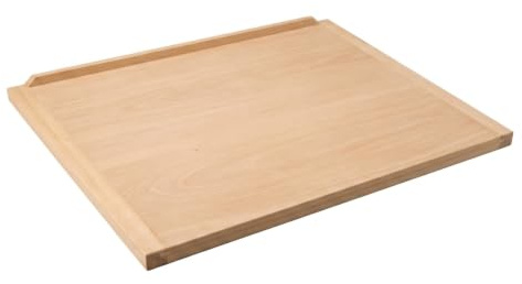 Sendez XL Backbrett 70x50 cm aus massivem Holz – großes Teigbrett/Nudelbrett zweiseitig mit Anschlagleiste – stabiles Backbrett zum Kneten, Ausrollen & Backen – Backunterlage für Pizza, Brot & Pasta