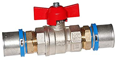 EasyPRESS Pressfitting Kugelhahn DVGW für Mehrschichtverbundrohr u. PE-RT (Pressprofil: TH - Kontur) Kugelhahn in (32 mm)