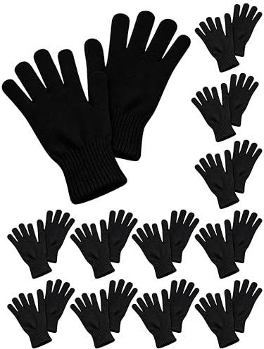 12 Pairs Winter Gloves, Adult Warm Knit Unisex Stretchy Bulk Pack Mens Womens Magic Glove