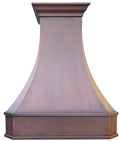 SINDA Hand-Crafted Copper Range Hood for Kitchen with SUS304 Liner and Baffle Filter, H3SLW3039, 30Wx39H