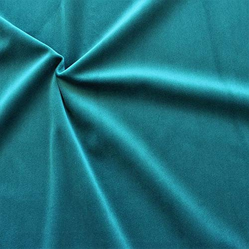 STOFFKONTOR Microfaser Samt Stoff Velvet Touch - Meterware, petrol - für leichte Polsterarbeiten, Homeaccessoires und Bekleidung
