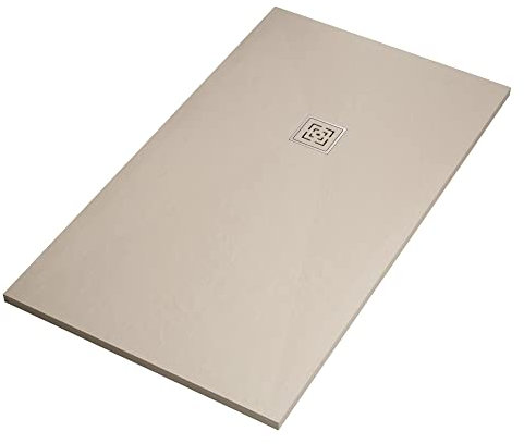 Receveur de douche PASSION en résine marbre crème effet pierre ciment - 90 x 120