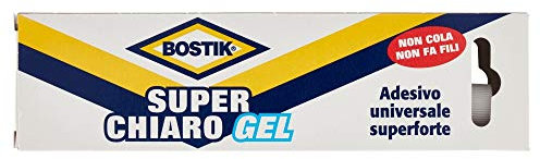Bostik Superchiaro Gel innovativa formula adesivo a contatto universale in gel, non gocciola e non crea striature, per incollaggi verticali astuccio 50gr, giallo.